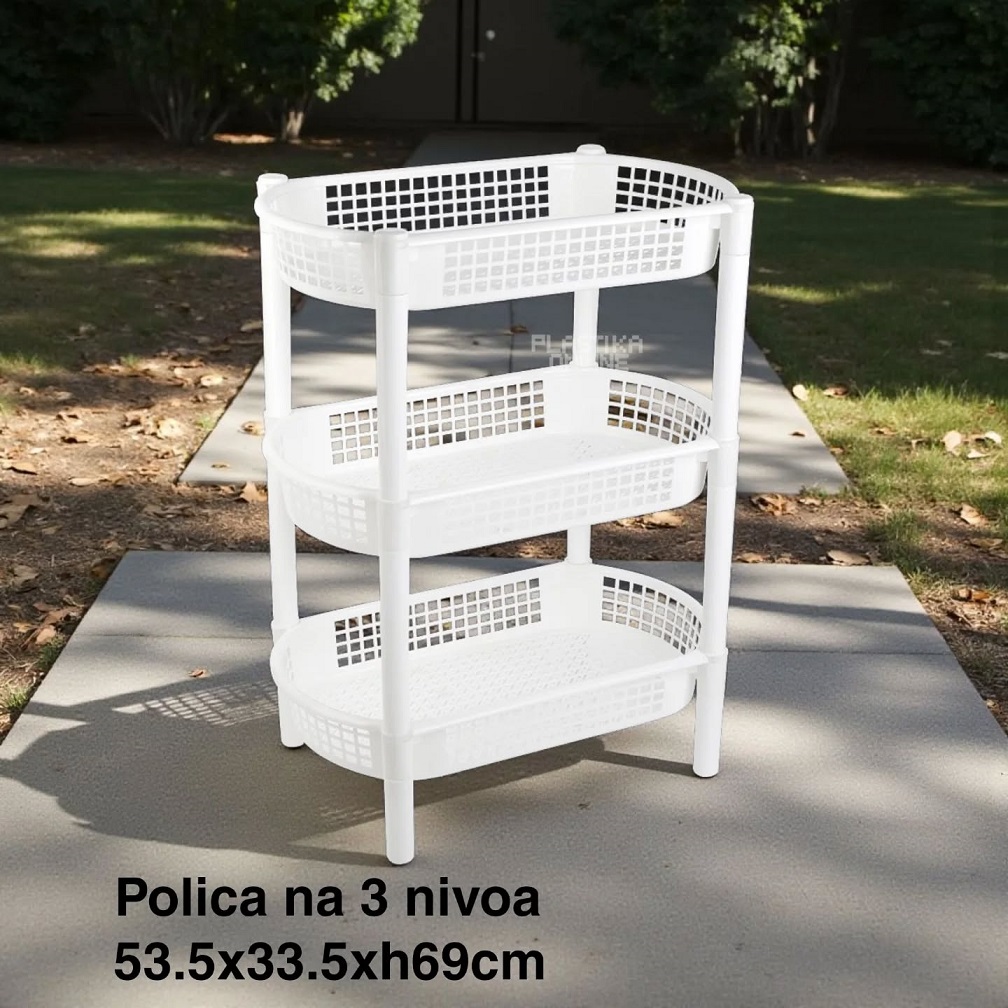 Višenamenska polica 53x33x68cm perforirane police, Polica za odlaganje, polica za kupatilo, Polica za kuhinju, Polica za špajz,