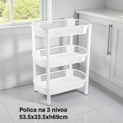 Višenamenska polica 53x33x68cm perforirane police, Polica za odlaganje, polica za kupatilo, Polica za kuhinju, Polica za špajz,