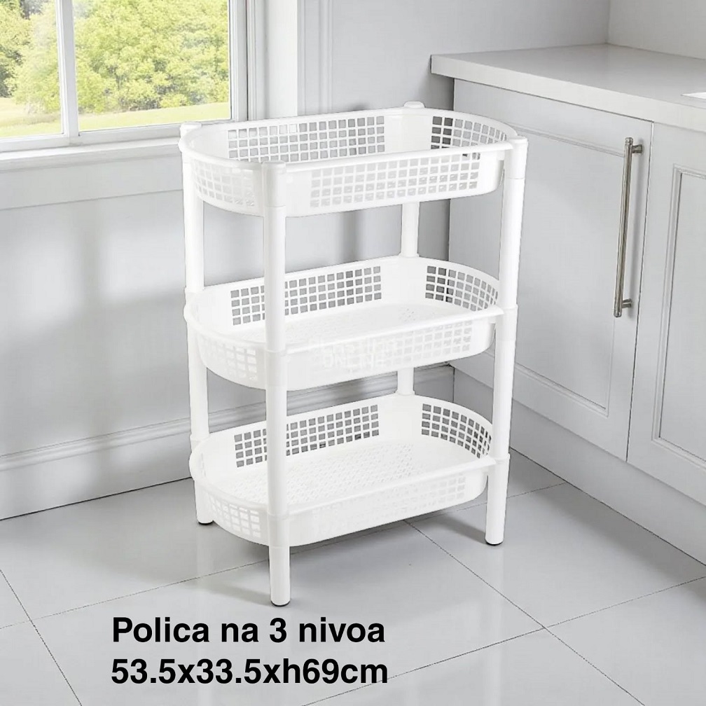 Višenamenska polica 53x33x68cm perforirane police, Polica za odlaganje, polica za kupatilo, Polica za kuhinju, Polica za špajz,