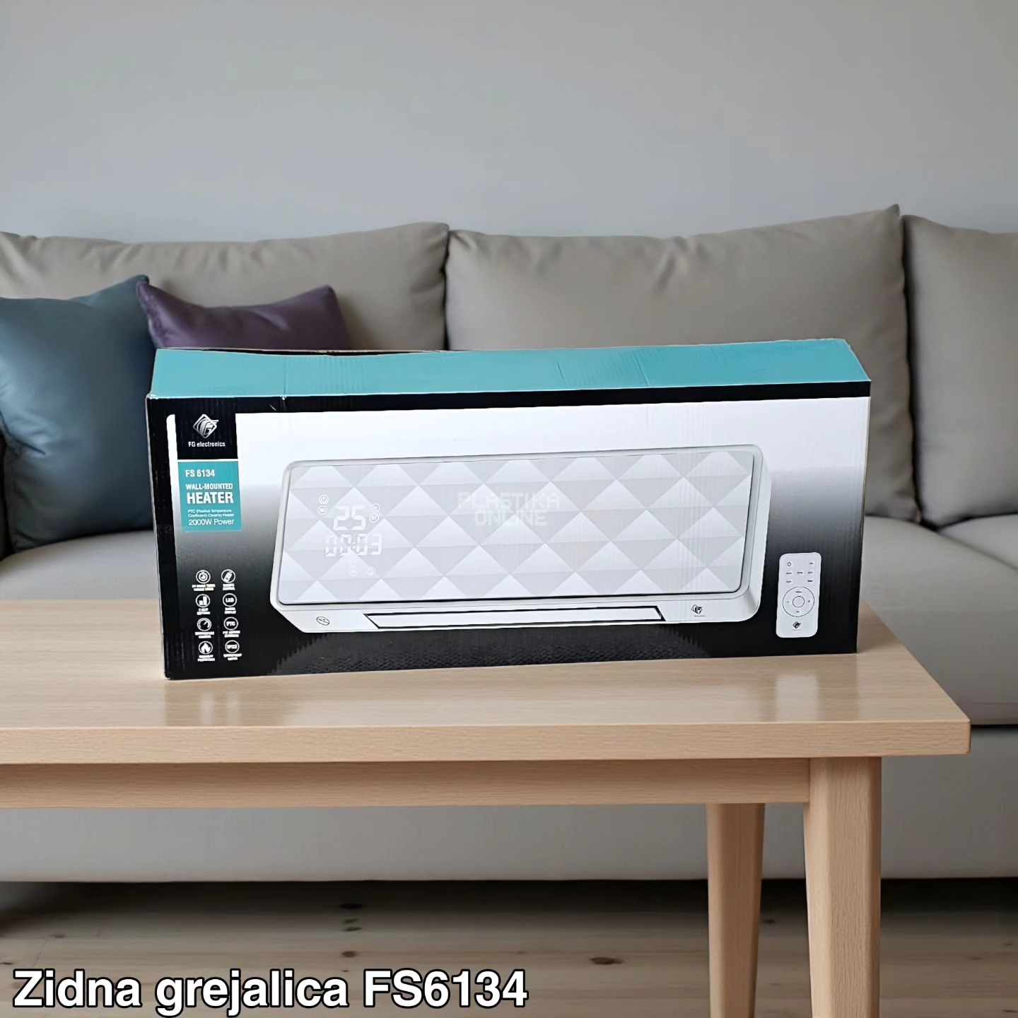 Zidna grejalica FS6134, zidna grejalica za kupatilo, grejalica za spavaću sobu, grejalica sa hladnim duvanjem, grejalica za lokal, zidna grejalica sa daljinskim, grejalica sa LED displejom, grejalica sa zaštitom od pregrevanja