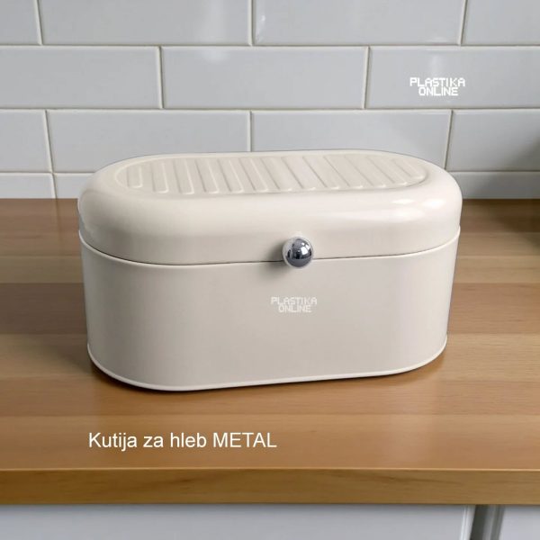 Kutija za hleb metal bež