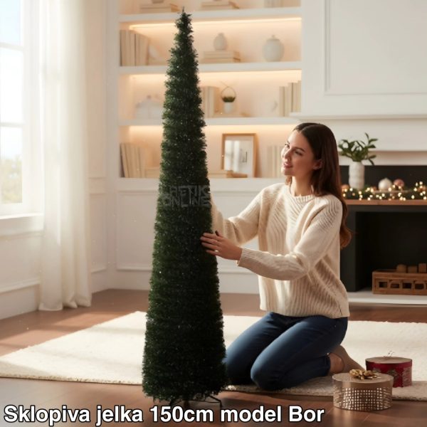 Jelka za novu godinu 150cm - sklopiva , sklopiva jelka, sklopive jelke za novu godinu, sklopive jelke, jelka 150 cm, jelka za novu godinu, jelka sklopiva, jelka na sklapanje