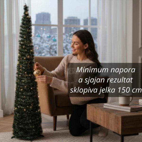 Jelka za novu godinu 150cm - sklopiva , sklopiva jelka, sklopive jelke za novu godinu, sklopive jelke, jelka 150 cm, jelka za novu godinu, jelka sklopiva, jelka na sklapanje