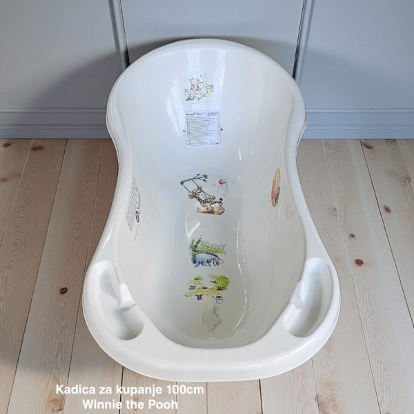 Kadica za bebe 100 cm, Kadica za kupanje beba, Plastična kadica za bebe, Kadica za bebe sa čepom, Kadica za bebe Winnie the Pooh, Kadica za novorođenčad, Bezbedna kadica za bebe