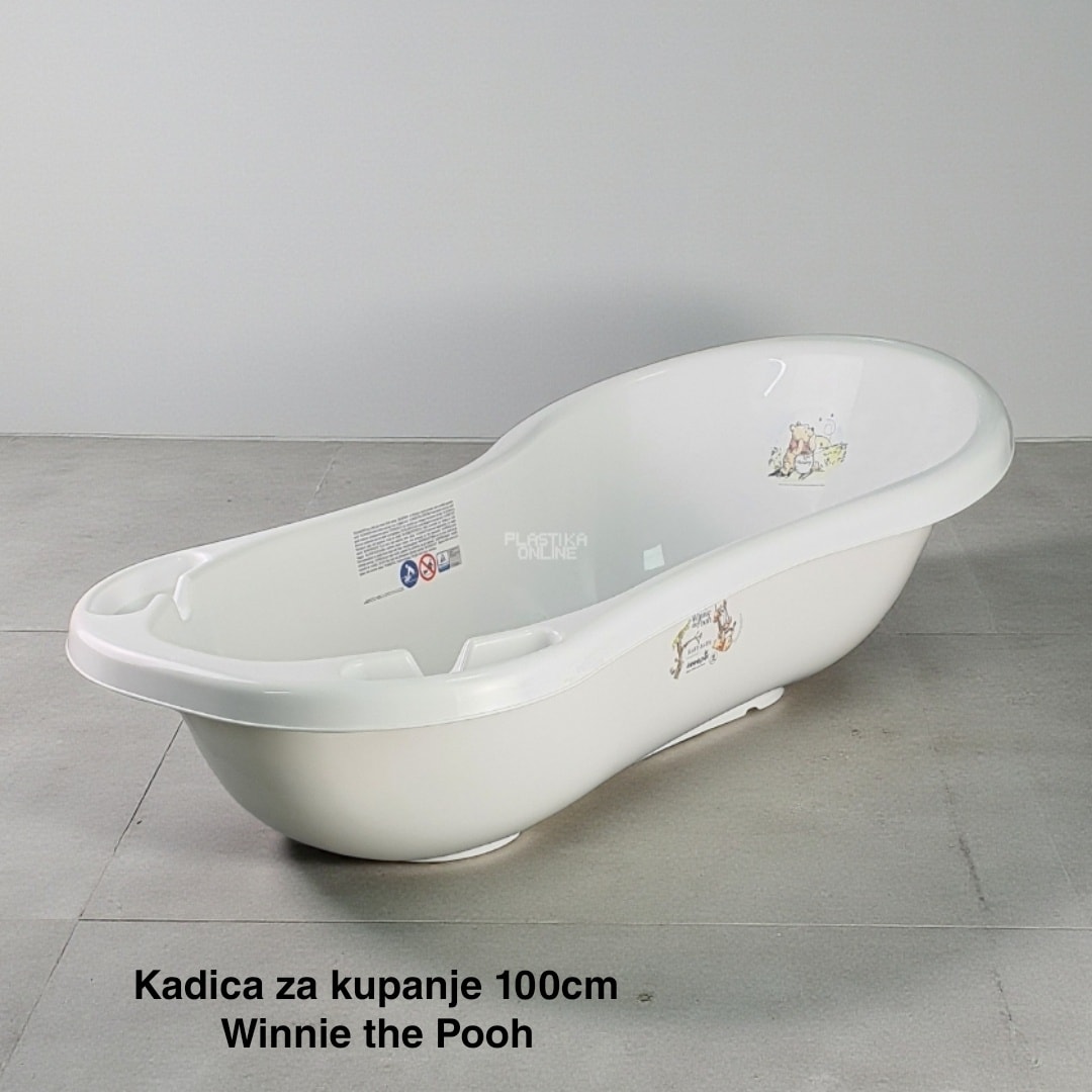 Kadica za bebe 100 cm, Kadica za kupanje beba, Plastična kadica za bebe, Kadica za bebe sa čepom, Kadica za bebe Winnie the Pooh, Kadica za novorođenčad, Bezbedna kadica za bebe