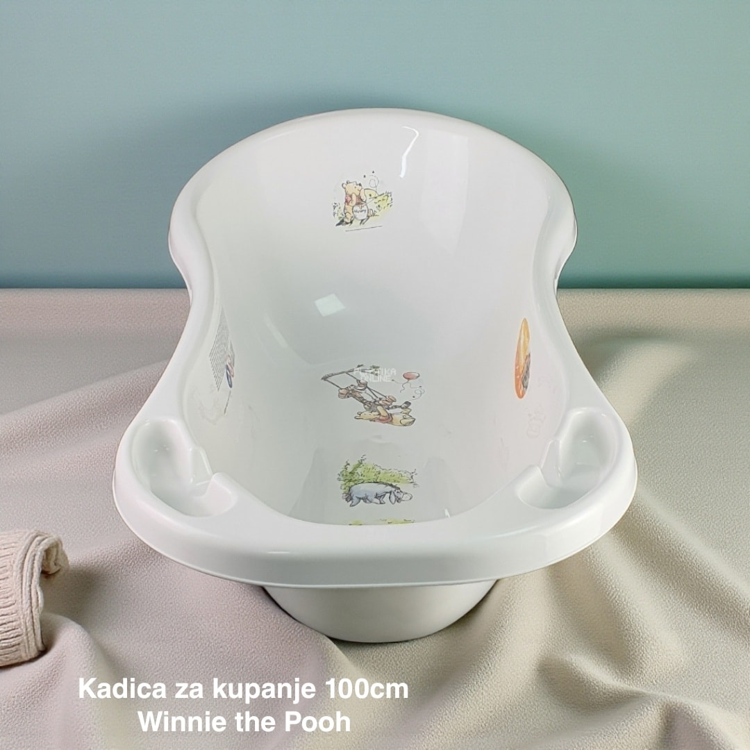 Kadica za bebe 100 cm, Kadica za kupanje beba, Plastična kadica za bebe, Kadica za bebe sa čepom, Kadica za bebe Winnie the Pooh, Kadica za novorođenčad, Bezbedna kadica za bebe
