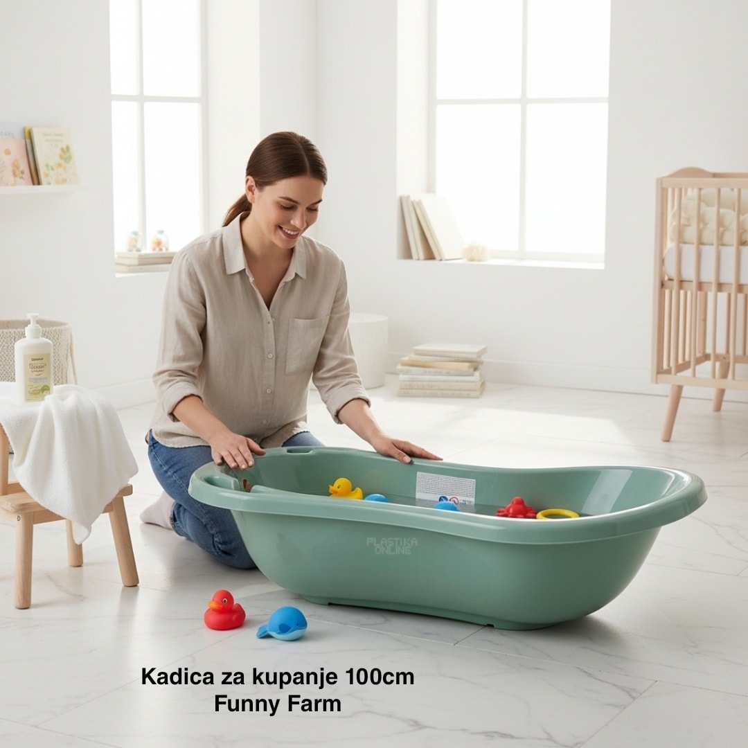 Kadica za kupanje 100cm, Kadica za kupanje beba, Plastična kadica za kupanje, Kadica za novorođenčad, Kadica za kupanje dece, Kadica za kupanje funny farm