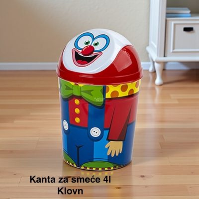 Kanta za smeće 4l , Kanta klatno dečija, Kanta za smeće za decu, Dečija kanta za smeće sa klatnom, Vesela kanta za decu, Kanta za odlaganje otpada, Praktična dečija kanta za smeće