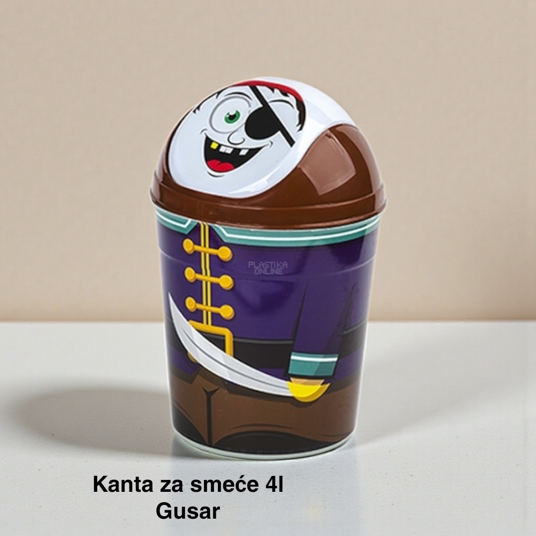 Kanta za smeće 4l , Kanta klatno dečija, Kanta za smeće za decu, Dečija kanta za smeće sa klatnom, Vesela kanta za decu, Kanta za odlaganje otpada, Praktična dečija kanta za smeće
