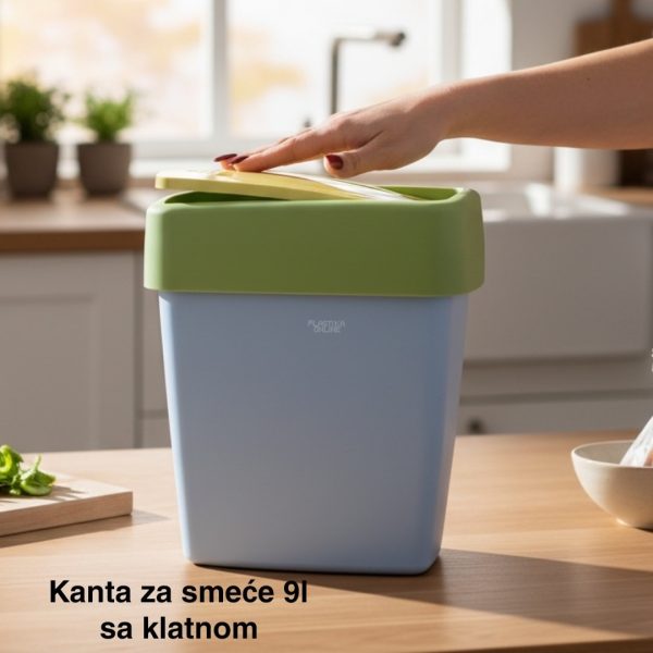 Kanta za smeće 9l sa klatnom , kanta za otpad, kanta za smeće, kanta za kuhinju, kanta za kupatilo, kanta za kancelariju plava