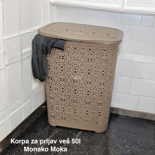 Korpa za veš 50L , korpa za ves, plasticne korpe za ves, korpe za ves plastika, Monako korpa za ves MOKA