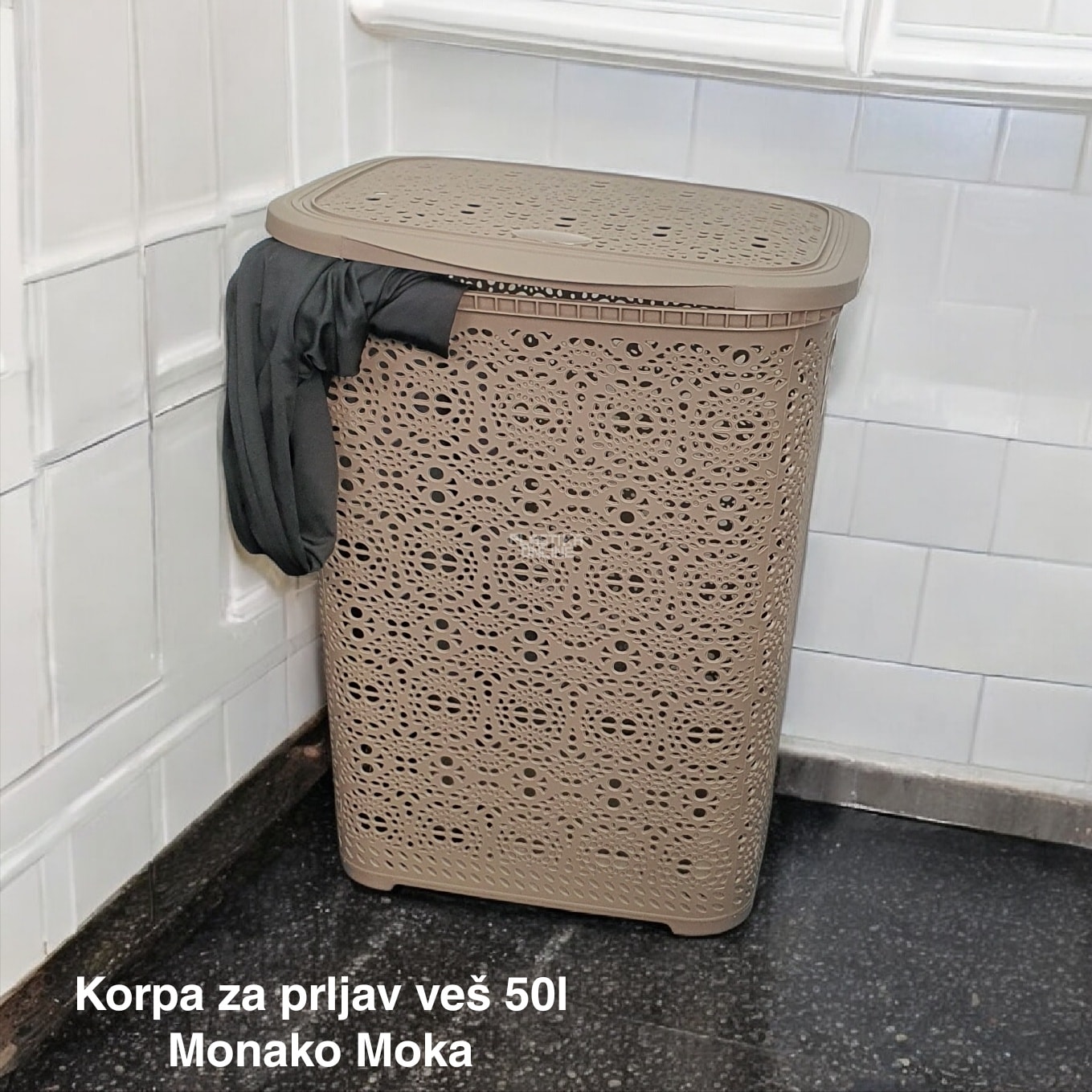 Korpa za veš 50L , korpa za ves, plasticne korpe za ves, korpe za ves plastika, Monako korpa za ves MOKA