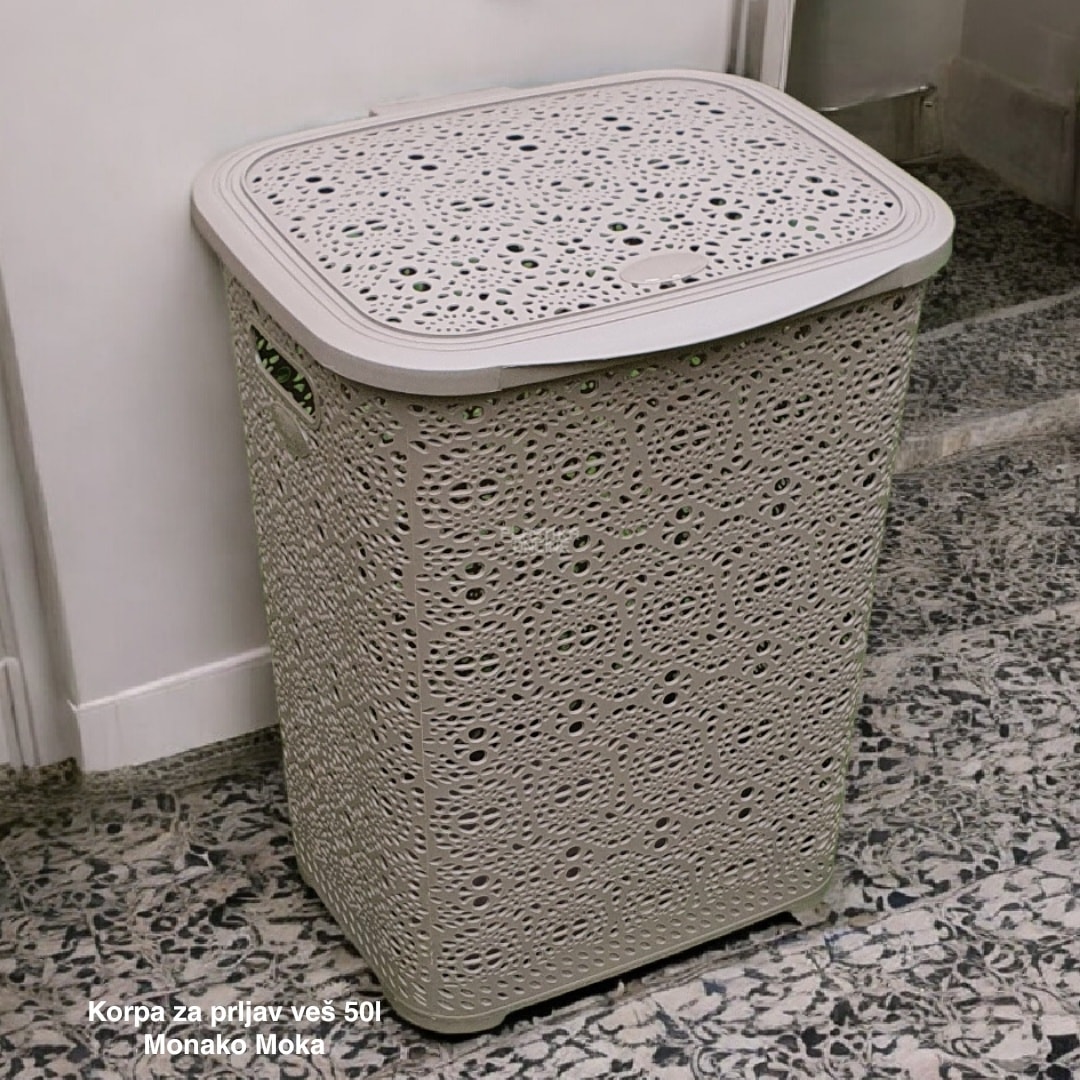 Korpa za veš 50L , korpa za ves, plasticne korpe za ves, korpe za ves plastika, Monako korpa za ves MOKA