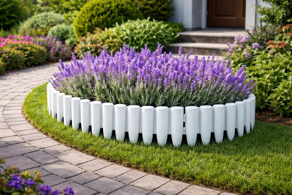 PVC ograda za cveće Gardenia 100 × 23 cm, bela boja