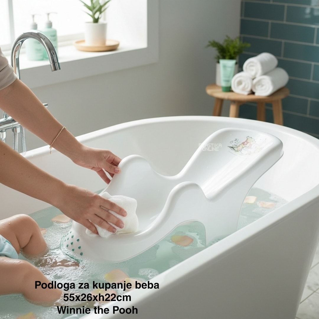Postolje za kupanje beba 55 cm, Postolje za kupanje beba sa neklizajućim elementima, Ergonomsko postolje za kupanje beba, Plastično postolje za kupanje beba, Postolje za kupanje beba sa rupicama za oticanje vode