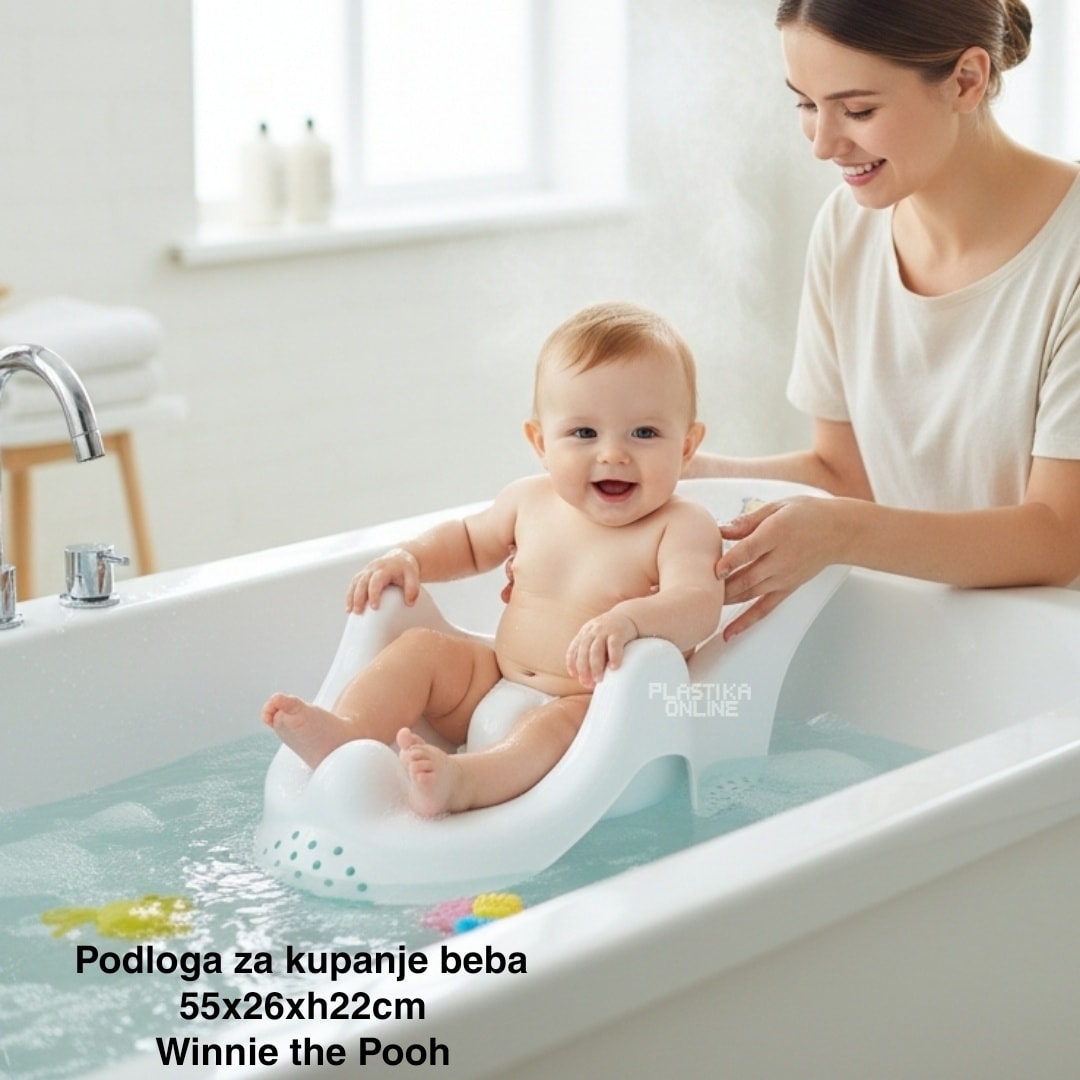 Postolje za kupanje beba 55 cm, Postolje za kupanje beba sa neklizajućim elementima, Ergonomsko postolje za kupanje beba, Plastično postolje za kupanje beba, Postolje za kupanje beba sa rupicama za oticanje vode