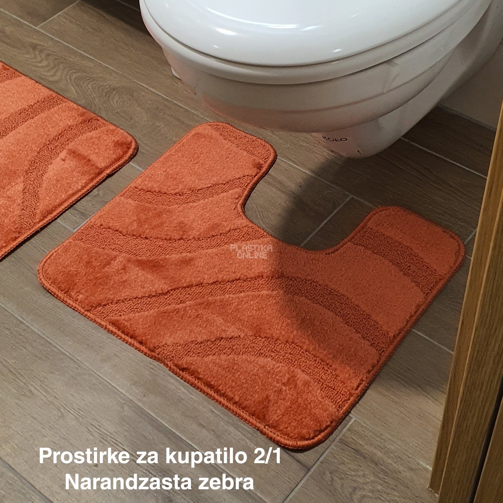 Prostirke za kupatilo 2 , staze za kupatilo, kupatilske prostirke, patosnice za kupatilo, komplet prostirke za kupatilo, staza za kupatilo narandzasta