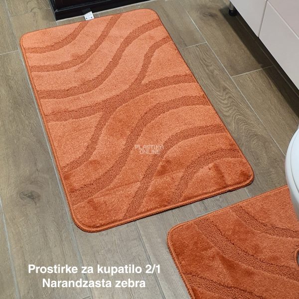Prostirke za kupatilo 2 , staze za kupatilo, kupatilske prostirke, patosnice za kupatilo, komplet prostirke za kupatilo, staza za kupatilo narandzasta