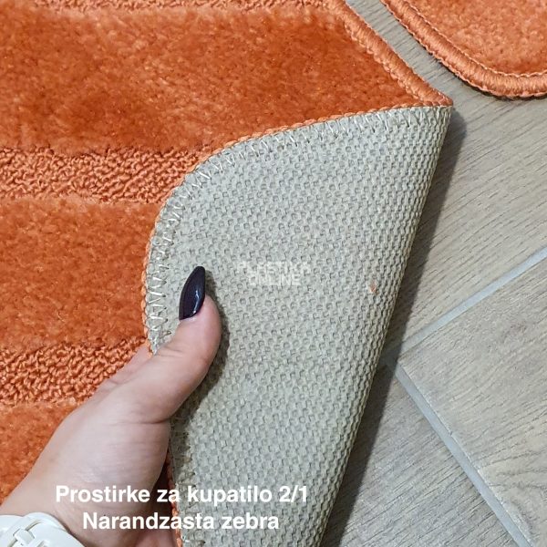 Prostirke za kupatilo 2 , staze za kupatilo, kupatilske prostirke, patosnice za kupatilo, komplet prostirke za kupatilo, staza za kupatilo narandzasta