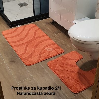 Prostirke za kupatilo 2 , staze za kupatilo, kupatilske prostirke, patosnice za kupatilo, komplet prostirke za kupatilo, staza za kupatilo narandzasta