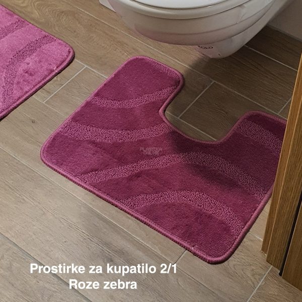 Prostirke za kupatilo 2 , staze za kupatilo, kupatilske prostirke, patosnice za kupatilo, komplet prostirke za kupatilo, staza za kupatilo roze zebra