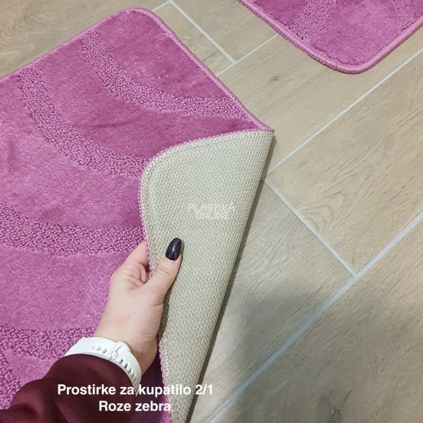 Prostirke za kupatilo 2 , staze za kupatilo, kupatilske prostirke, patosnice za kupatilo, komplet prostirke za kupatilo, staza za kupatilo roze zebra