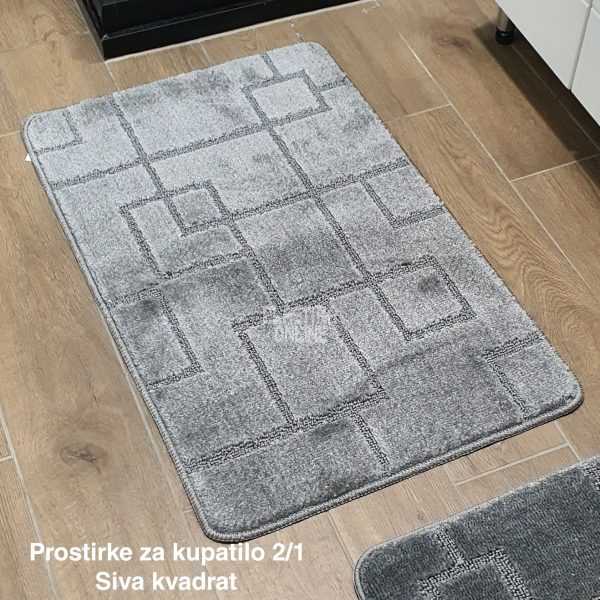 Prostirke za kupatilo 2 , staze za kupatilo, kupatilske prostirke, patosnice za kupatilo, komplet prostirke za kupatilo, staza za kupatilo siva