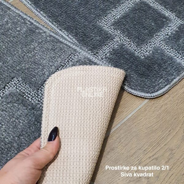 Prostirke za kupatilo 2 , staze za kupatilo, kupatilske prostirke, patosnice za kupatilo, komplet prostirke za kupatilo, staza za kupatilo siva