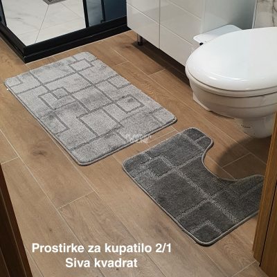 Prostirke za kupatilo 2 , staze za kupatilo, kupatilske prostirke, patosnice za kupatilo, komplet prostirke za kupatilo, staza za kupatilo siva