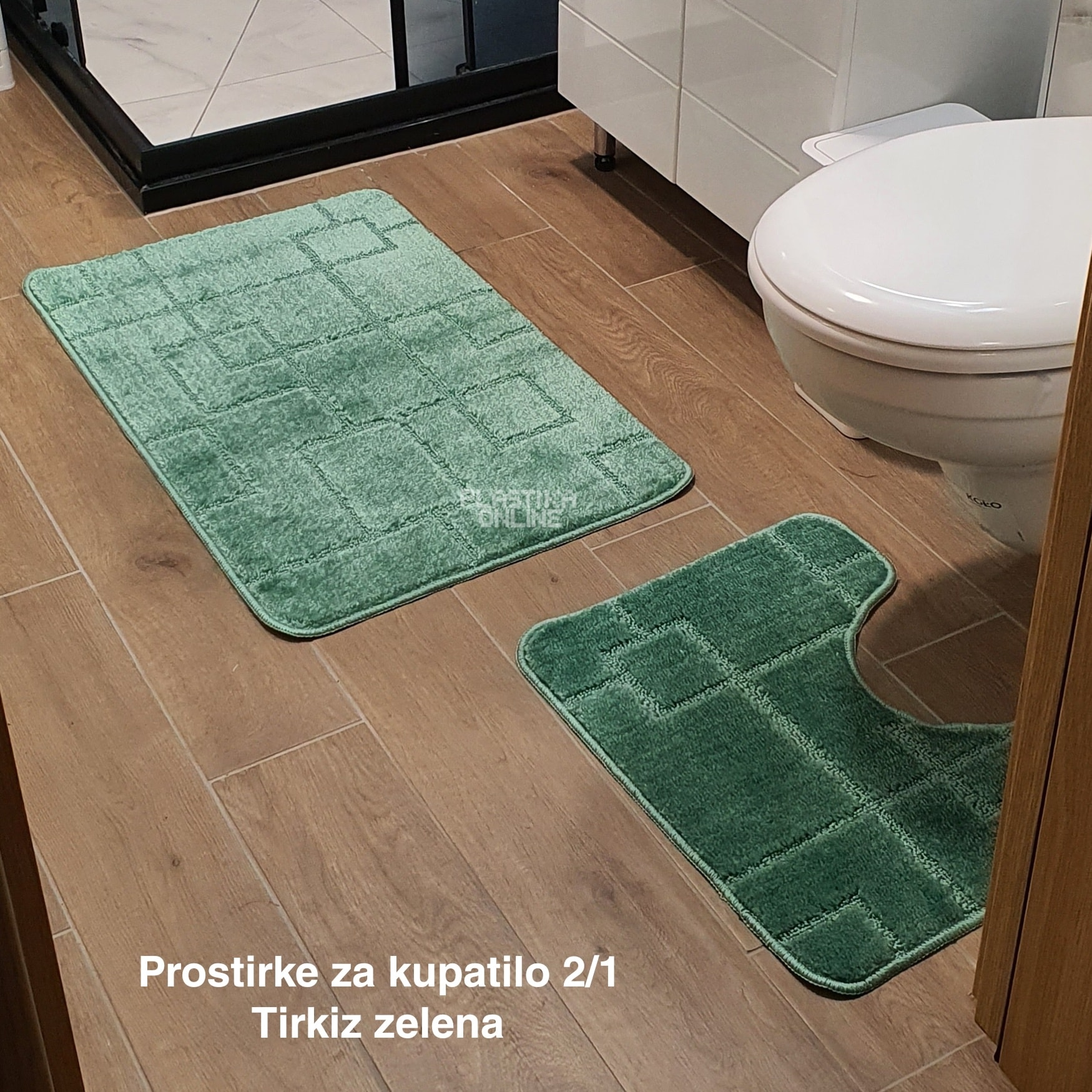 Prostirke za kupatilo 2 , staze za kupatilo, kupatilske prostirke, patosnice za kupatilo, komplet prostirke za kupatilo, staza za kupatilo tirkiz