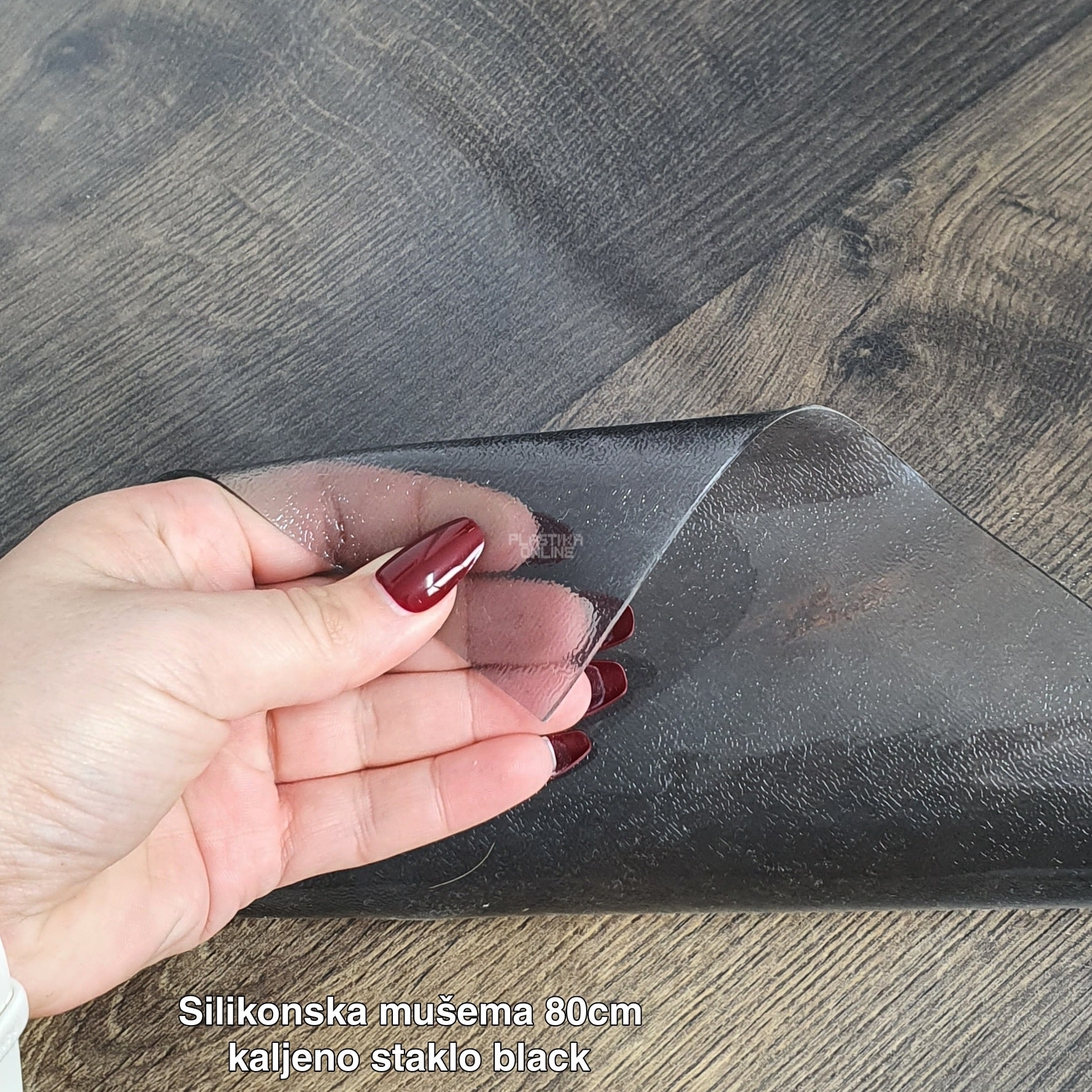 Silikonska mušema 80 cm, Silikonska mušema 1 mm, Silikonska mušema za stolove visokog sjaja, PVC silikonska mušema, Zdravstveno ispravna PVC mušema black