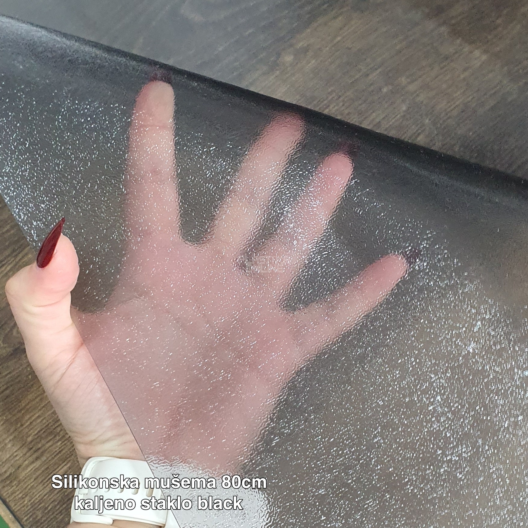 Silikonska mušema 80 cm, Silikonska mušema 1 mm, Silikonska mušema za stolove visokog sjaja, PVC silikonska mušema, Zdravstveno ispravna PVC mušema black