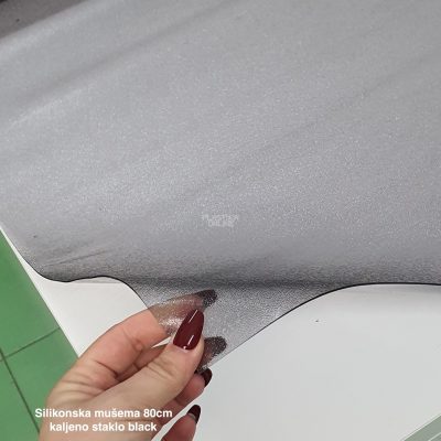 Silikonska mušema 80 cm, Silikonska mušema 1 mm, Silikonska mušema za stolove visokog sjaja, PVC silikonska mušema, Zdravstveno ispravna PVC mušema black