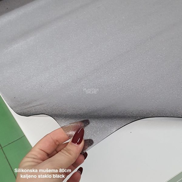 Silikonska mušema 80 cm, Silikonska mušema 1 mm, Silikonska mušema za stolove visokog sjaja, PVC silikonska mušema, Zdravstveno ispravna PVC mušema black