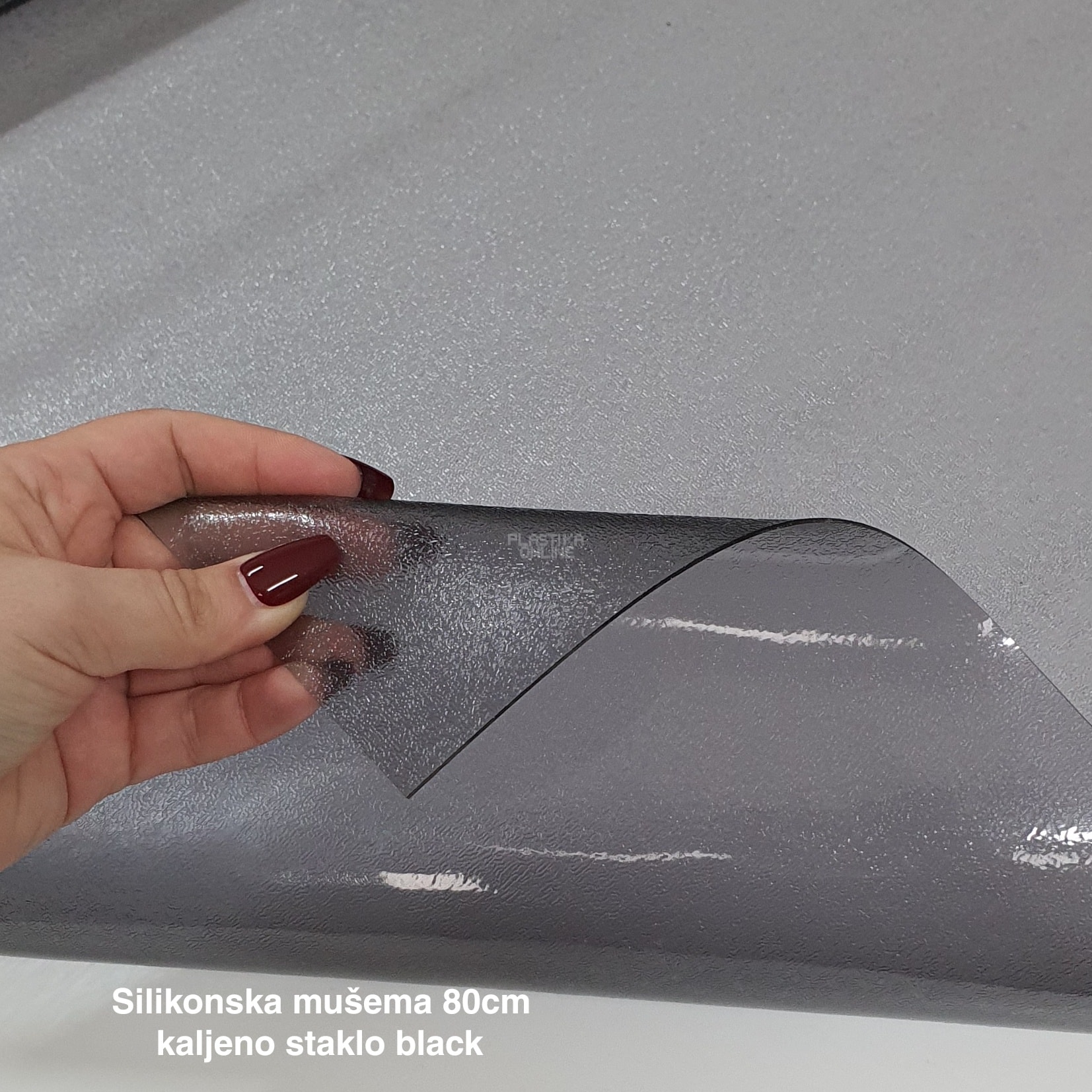Silikonska mušema 80 cm, Silikonska mušema 1 mm, Silikonska mušema za stolove visokog sjaja, PVC silikonska mušema, Zdravstveno ispravna PVC mušema black