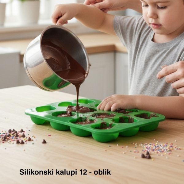 Silikonski kalupi 12, Silikonski kalupi za kolače, Silikonski kalupi za čokolade, Silikonski kalupi za sapune