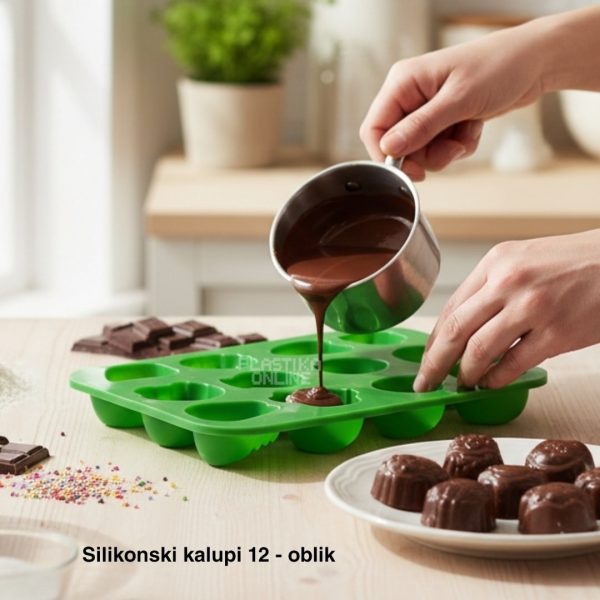 Silikonski kalupi 12, Silikonski kalupi za kolače, Silikonski kalupi za čokolade, Silikonski kalupi za sapune