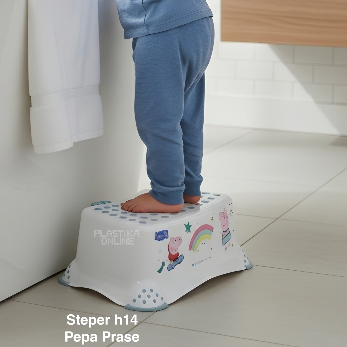 Steper H14, stepenik za decu, stepenice za decu, dupli steper za decu, plasticne stepenice, stepenice za decu za kupatilo pepa prase