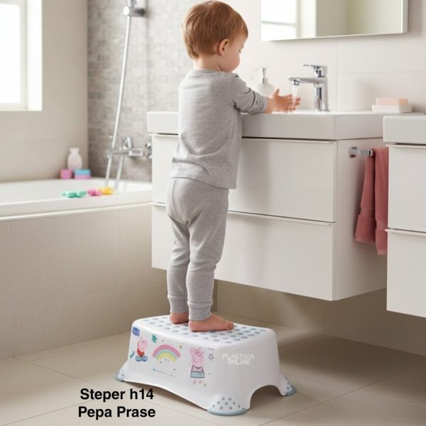 Steper H14, stepenik za decu, stepenice za decu, dupli steper za decu, plasticne stepenice, stepenice za decu za kupatilo pepa prase