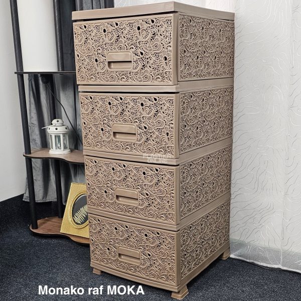 Fiokar monako raf braon bez fiokar monako raf braon - bez, plasticni fiokar, fiokari, fiokar za kupatilo, fiokar za kuhinju, fiokar sa 4 fioke moka
