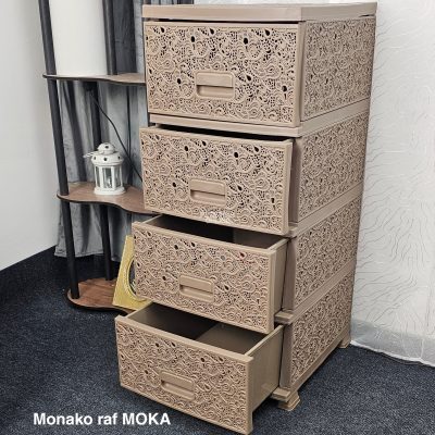 Fiokar monako raf braon bez fiokar monako raf braon - bez, plasticni fiokar, fiokari, fiokar za kupatilo, fiokar za kuhinju, fiokar sa 4 fioke moka