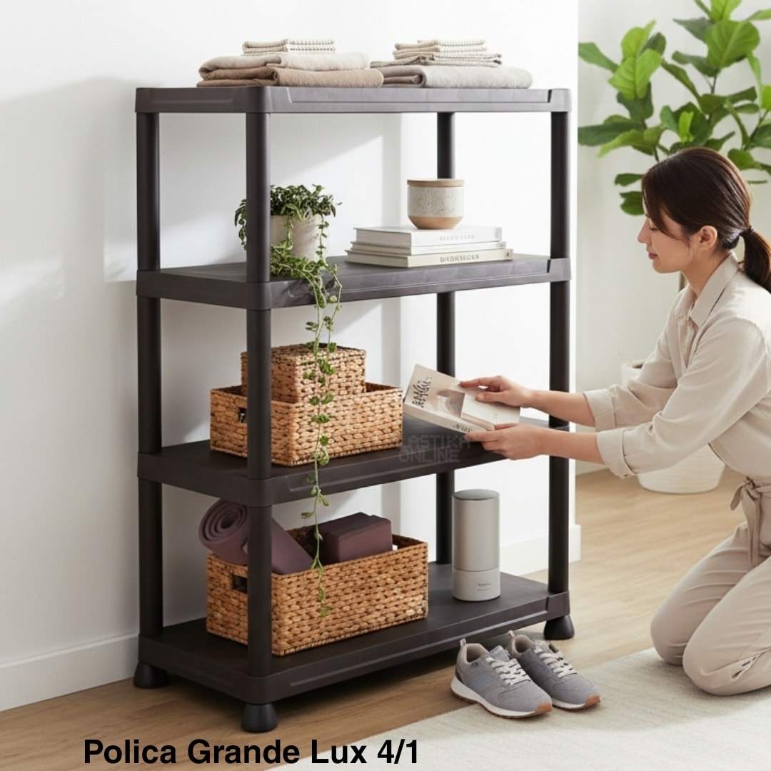 Polica GRANDE LUX 4 ,Polica za knjige , cipelarnik, plasticna polica