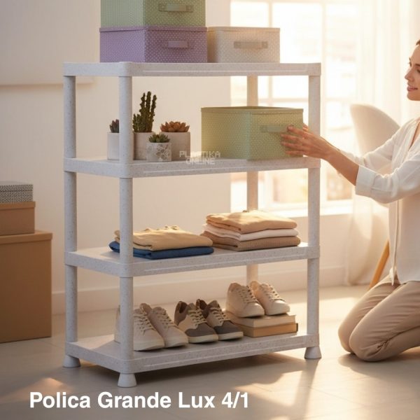 Polica GRANDE LUX 4 ,Polica za knjige , cipelarnik, plasticna polica