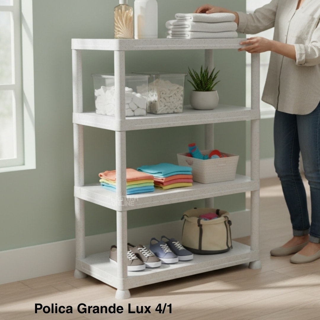 Polica GRANDE LUX 4 ,Polica za knjige , cipelarnik, plasticna polica