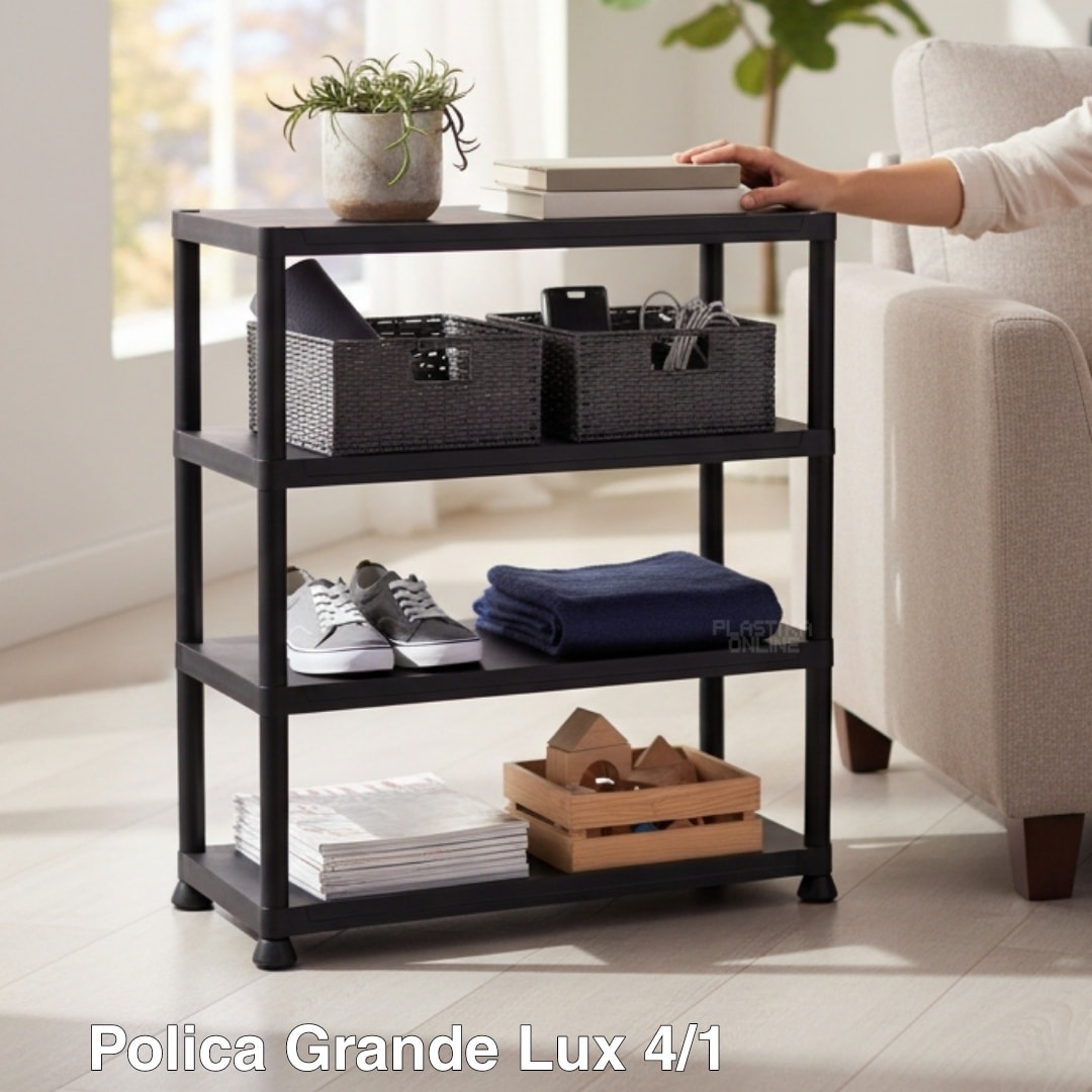 Polica GRANDE LUX 4 ,Polica za knjige , cipelarnik, plasticna polica