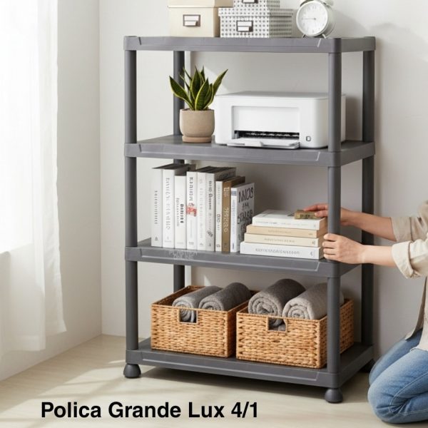 Polica GRANDE LUX 4 ,Polica za knjige , cipelarnik, plasticna polica 