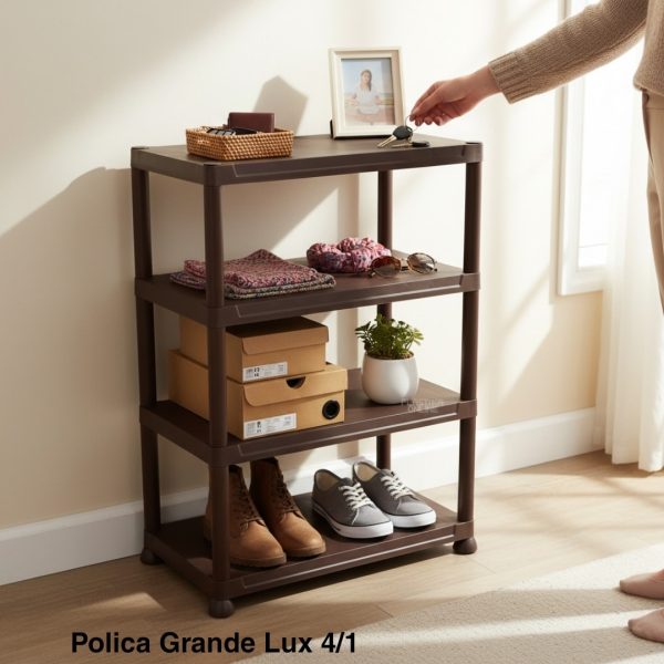 Polica GRANDE LUX 4 ,Polica za knjige , cipelarnik, plasticna polica