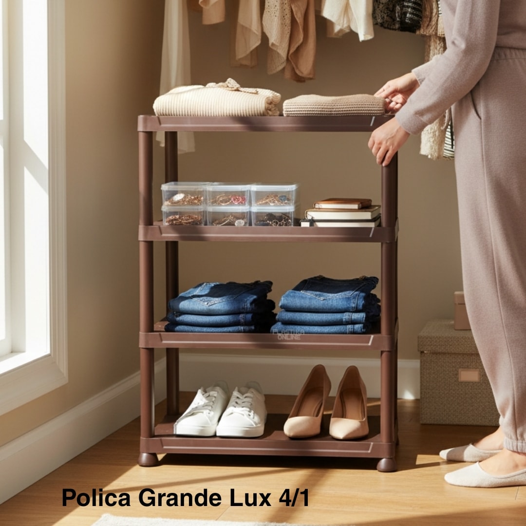 Polica GRANDE LUX 4 ,Polica za knjige , cipelarnik, plasticna polica