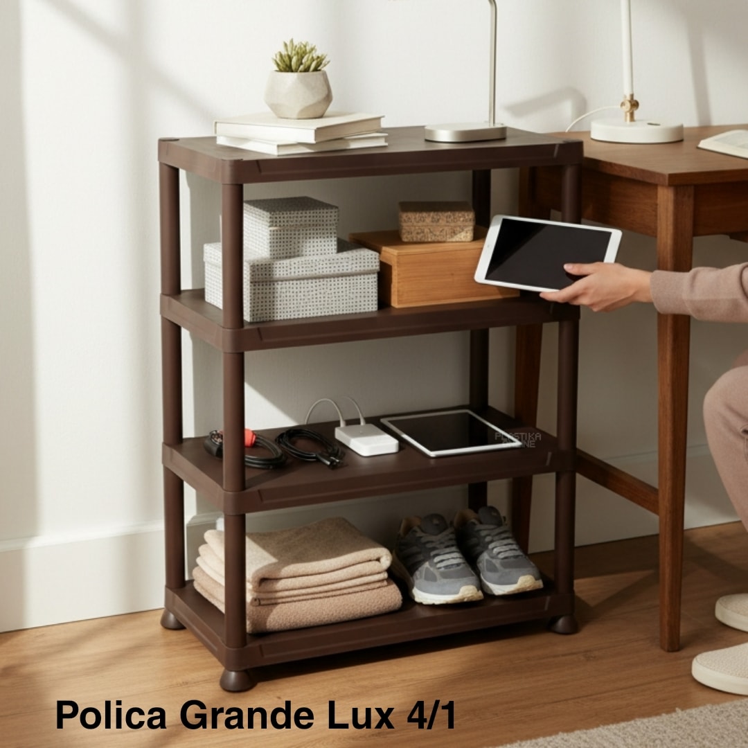 Polica GRANDE LUX 4 ,Polica za knjige , cipelarnik, plasticna polica