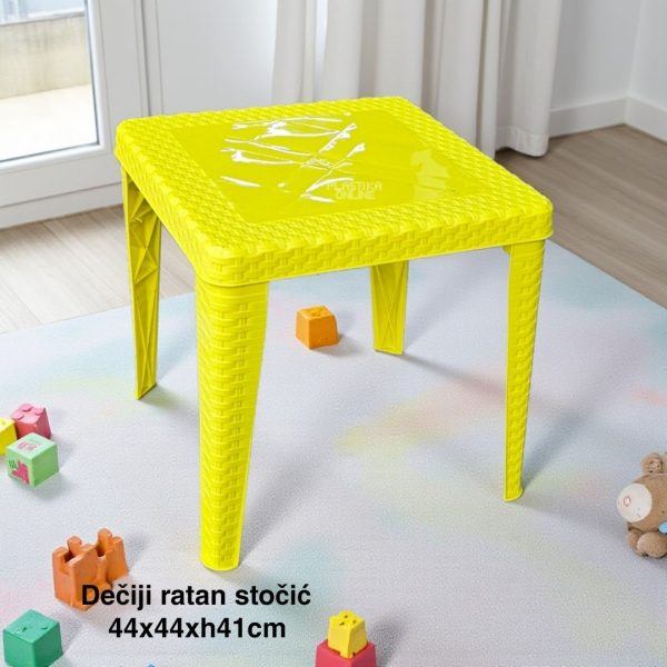 Dečiji stočić 44x44xH41cm RATAN, Dečiji ratan stočić, Plastični dečiji sto, Sto za dečiju sobu, Dečiji sto ZUT